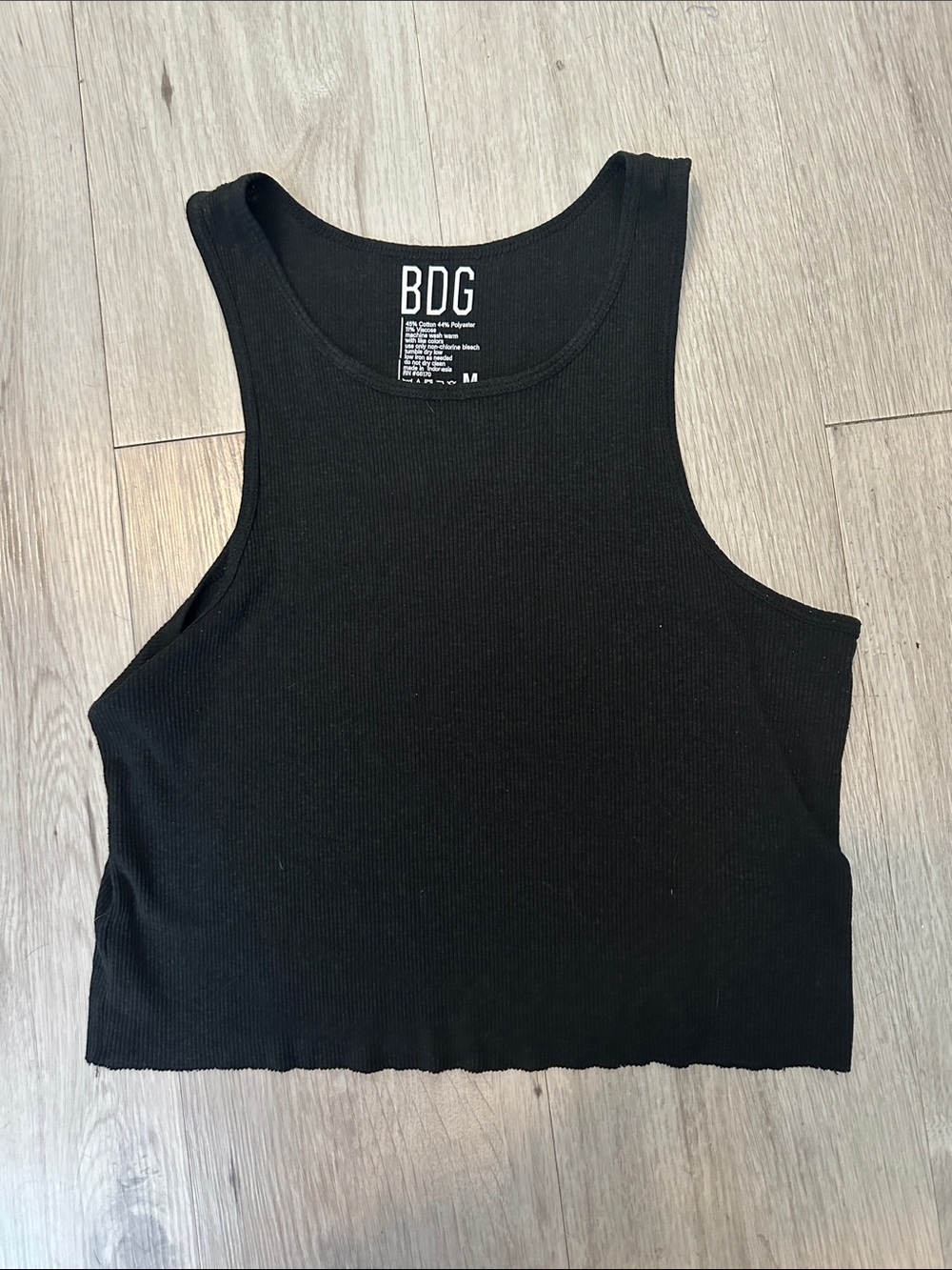 BDG Black Ribbed Crop Tank
